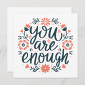 You are enough self love positive quotes floral (Front/Back)