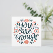 You are enough self love positive quotes floral (Standing Front)