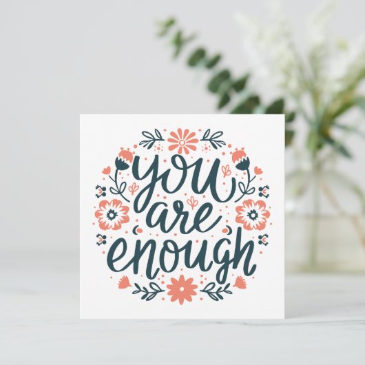 You are enough self love positive quotes floral (Standing Front)