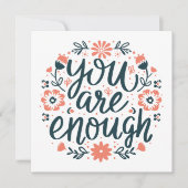 You are enough self love positive quotes floral (Front)