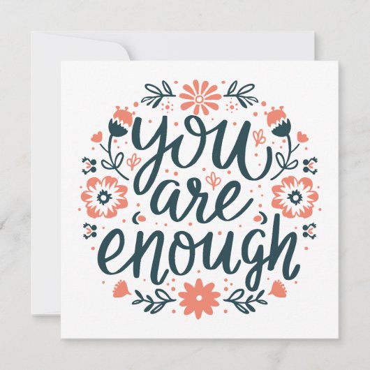 You are enough self love positive quotes floral (Front)