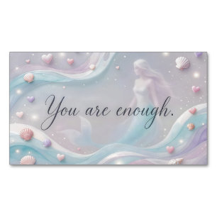 You Are Enough Soft Pastel Mermaid Affirmation Business Card Magnet
