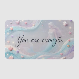 You Are Enough Soft Pastel Mermaid Affirmation Clear Business Cards