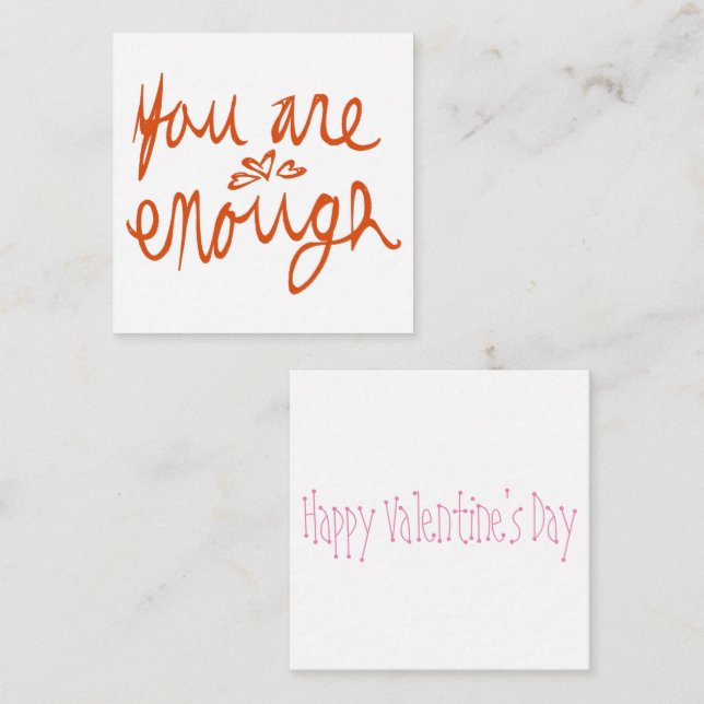 You Are Enough Valentine Note Card (Front/Back)