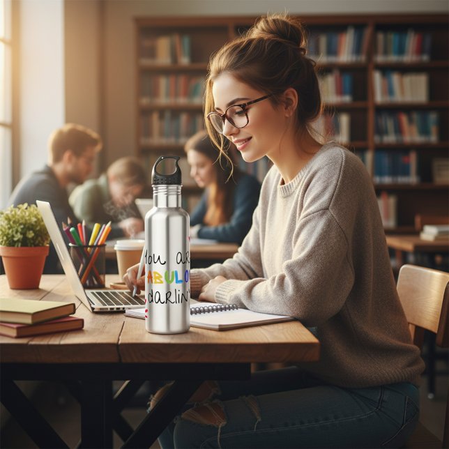You Are Fabulous Darlin Stainless Steel Water Bottle (Staying hydrated and staying fabulous — the ultimate study buddy energy. 💁‍♀️✨)