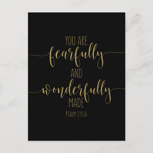 You Are Fearfully And Wonderfully Psalm 13914 Postcard