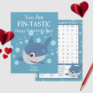 You Are Fin-Tastic Classroom Valentine's Day Card