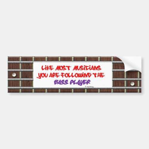 You are following the Bass Player _ Frets Bumper Sticker