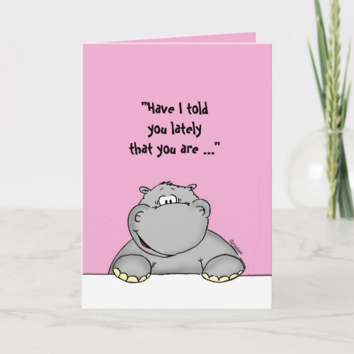 You are freaking awesome _ Hippo with sign Thank You Card