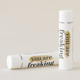 You are Freaking Fabulous White and Black Favor Lip Balm