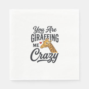 You Are Giraffing Me Crazy Funny Giraffe Shirt_1 Napkins