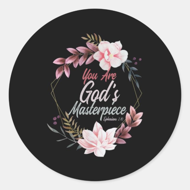 You Are God Masterpiece Classic Round Sticker (Front)