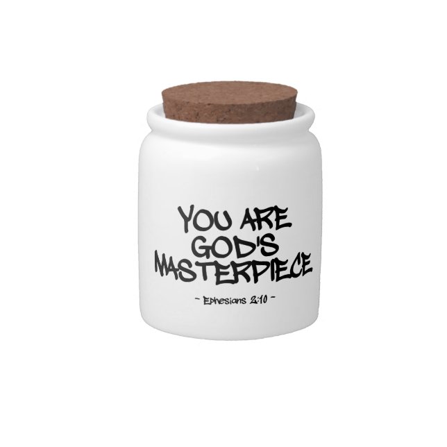 You Are God’s Masterpiece Ephesians Quote Candy Jar (Front)