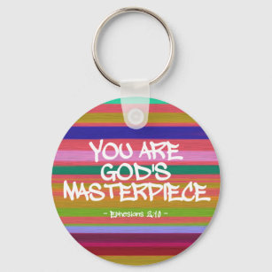 You Are God’s Masterpiece Ephesians Quote Keychain