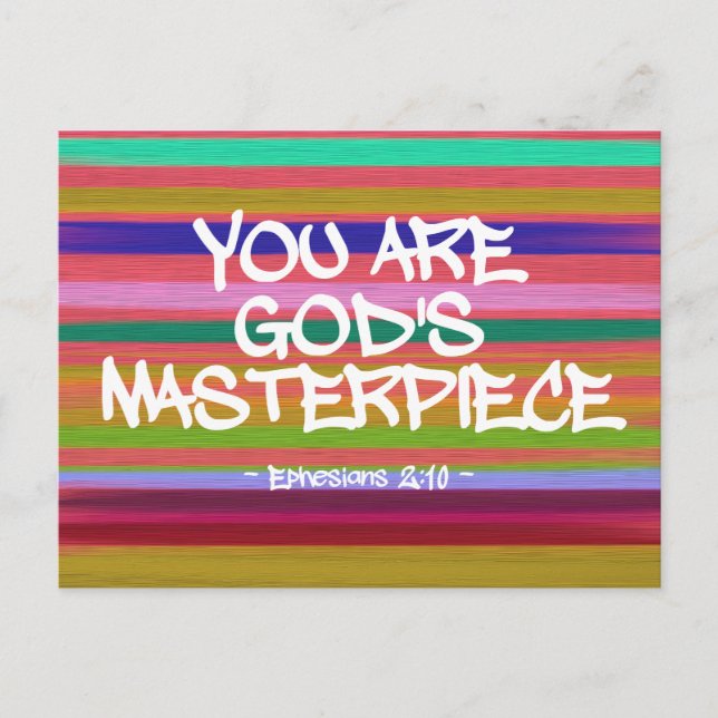 You Are God’s Masterpiece Ephesians Quote Postcard (Front)