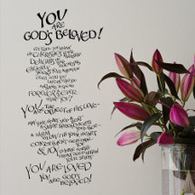 YOU ARE GOD'S BELOVED CELEBRATE WALL DECAL Opaque