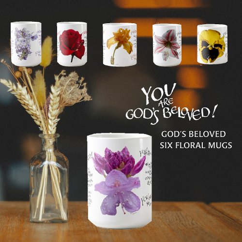 YOU ARE GODS BELOVED RHODODENDRON PURPLE LOVED COFFEE MUG