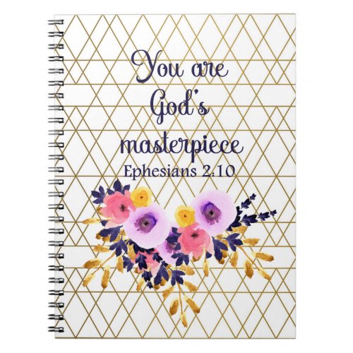 You Are Gods Masterpiece Bible Verse Christian Notebook