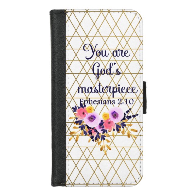 You Are God's Masterpiece Bible Verse iPhone Wallet Case (Front)