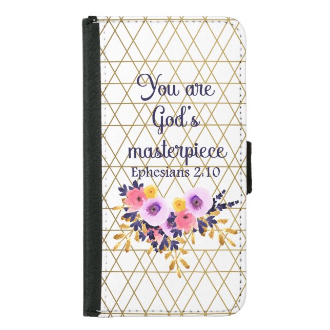 You Are God's Masterpiece Bible Verse Samsung Galaxy Wallet Case (Front)
