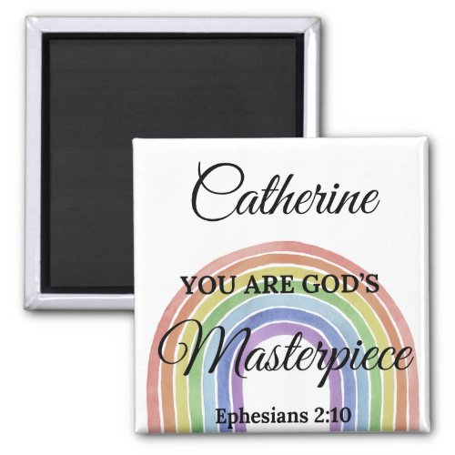 You are Gods masterpiece Christian rainbow magnet