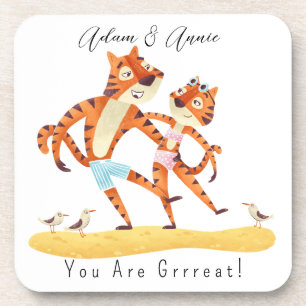 You Are Grrrreat Tiger Customized Gift Him Her Beverage Coaster