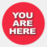 &quot;you Are Here&quot; Classic Round Sticker at Zazzle