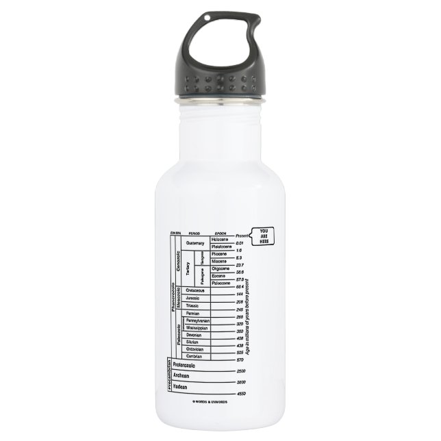 You Are Here (Geological Age Earth's History) Water Bottle (Front)