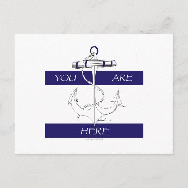 you are here nautical blue design postcard (Front)
