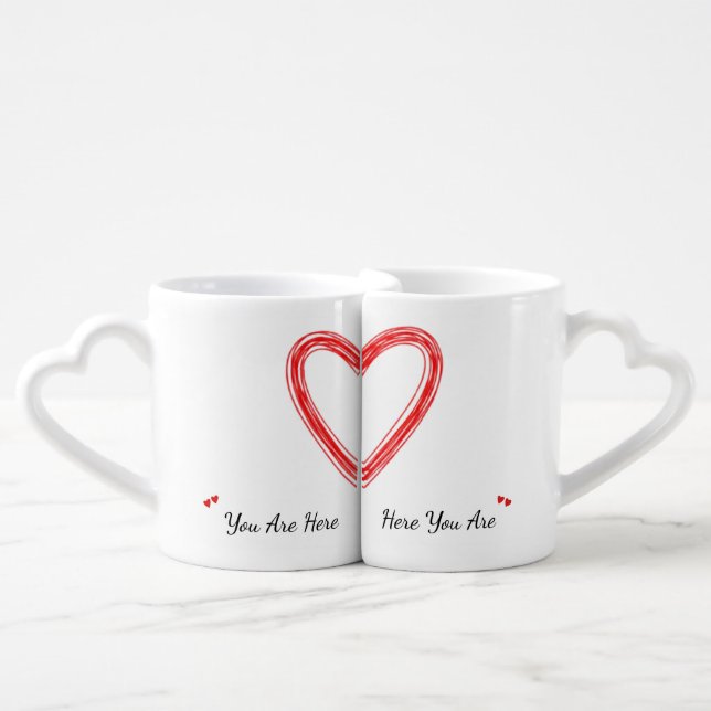 You Are Here Personalized Couples mug (Front Nesting)