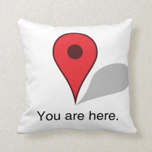 you are here pillow. throw pillow