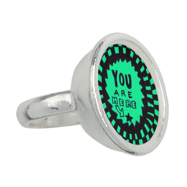 You Are Here Ring (mint) (Side)
