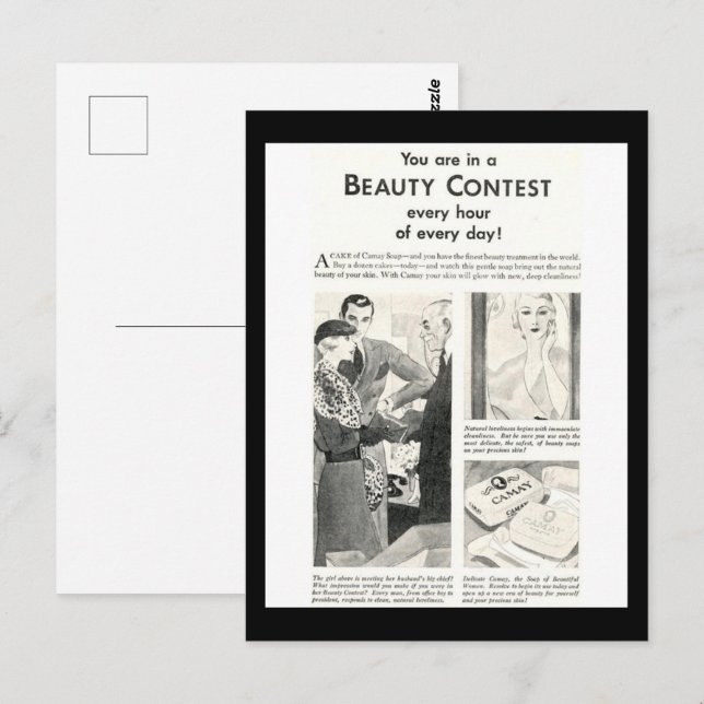 You Are in a Beauty Contest Every Day Retro Ad Postcard (Front/Back)