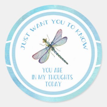 You Are In My Thoughts Today Round Sticker by SueshineStudio at Zazzle