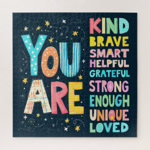 You Are Inspirational Quote Positive Typography Jigsaw Puzzle