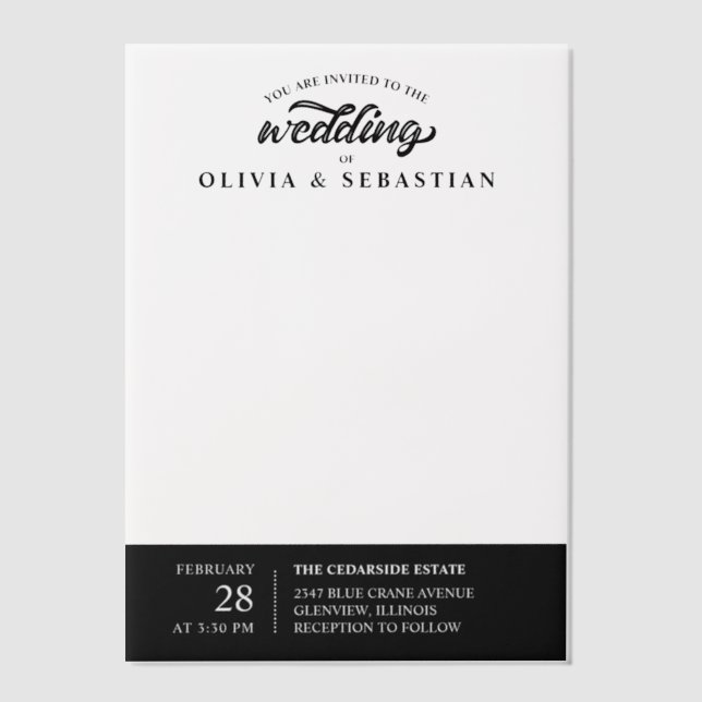 You Are Invited Black Elegant Typography Wedding  Vellum Invitations (Front)