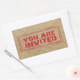 You Are Invited Creepy Stamp Rectangular Sticker