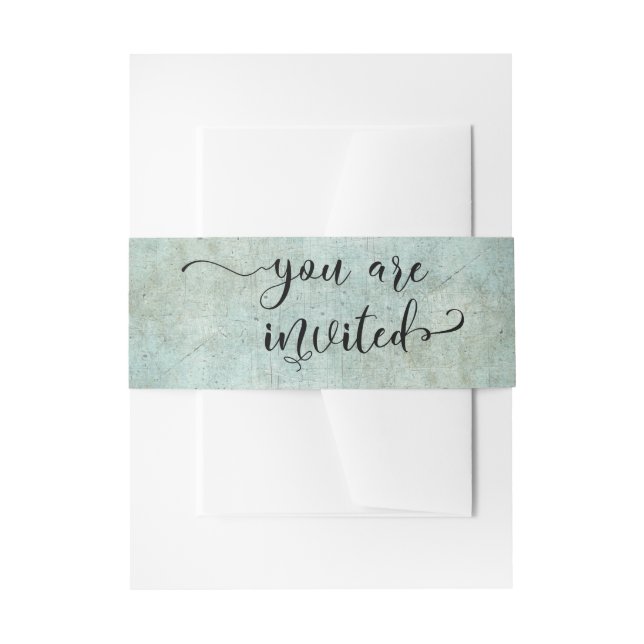 You are Invited Elegant Calligraphy Grunge Back Invitation Belly Band (Front Example)