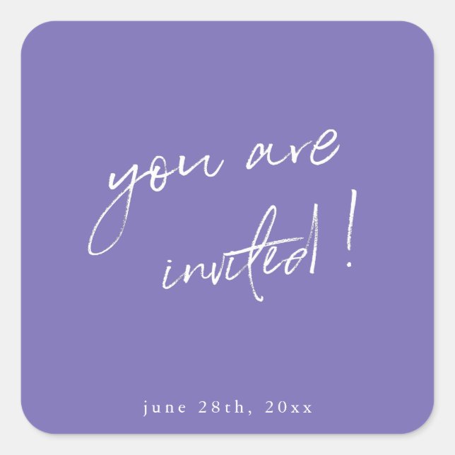 You are Invited Graduation Sticker in Violet (Front)
