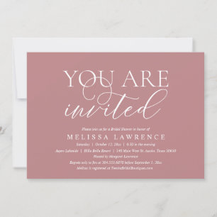 You Are Invited, Modern Bridal Shower Party Invitation