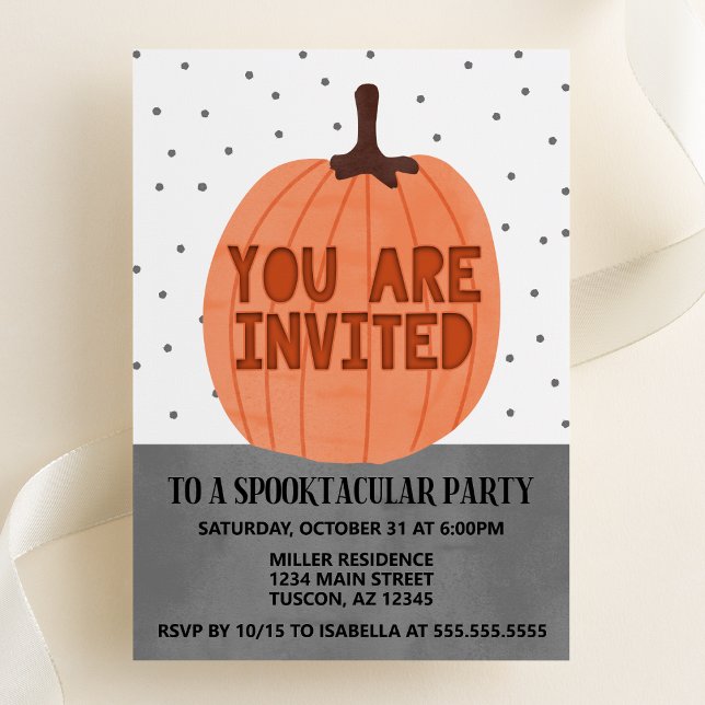 You are Invited Modern Pumpkin Halloween Invitation (Creator Uploaded)