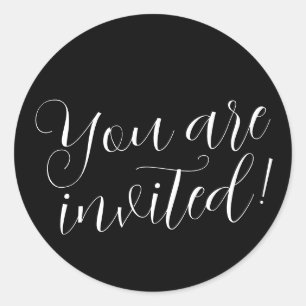You Are Invited Party Invitation Classic Round Sticker