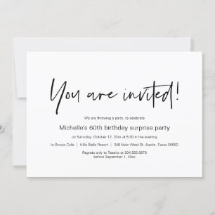 You are invited, Surprise Birthday Party Invitatio Invitation