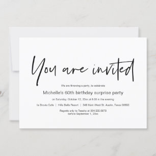 You are invited, Surprise Birthday Party Invitation