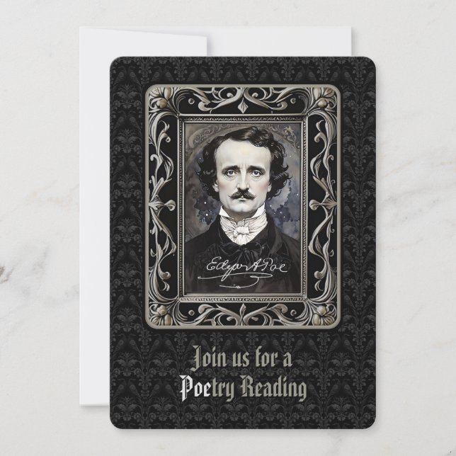 You Are Invited to a Poetry Reading Poe Halloween Invitation (Front)