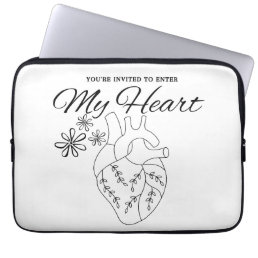 you are invited to enter my heart laptop sleeve