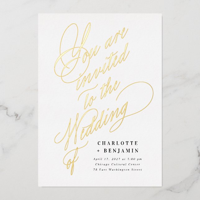 You Are Invited To Our Wedding Foil Invitation (Front)