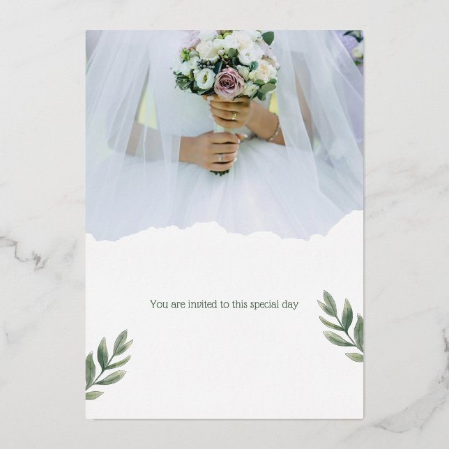 You are invited to this special day. foil invitation (Front)