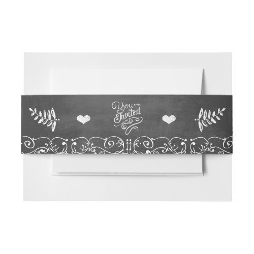 You Are Invited Vintage Modern Chalkboard Invitation Belly Band