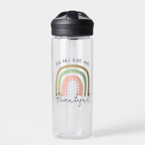 You are Kind  Beautiful Boho Rainbow Quote Water Bottle